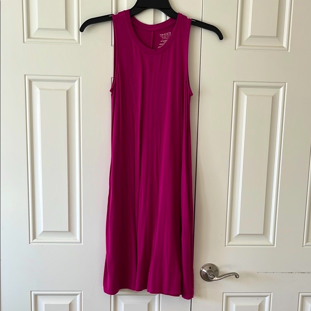 Time and Tru Pink a-line Midi Dress S small POCKETS